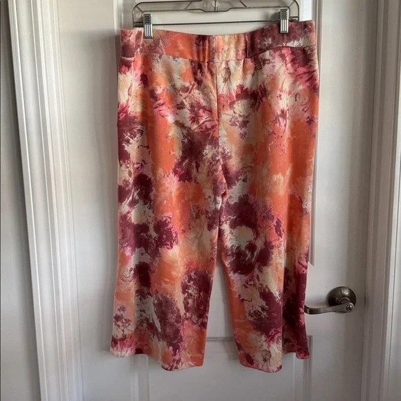 LOGO matching set of crop pant and front zip hoodie. Tie dye waffle knit. NWOT. - Picture 13 of 16